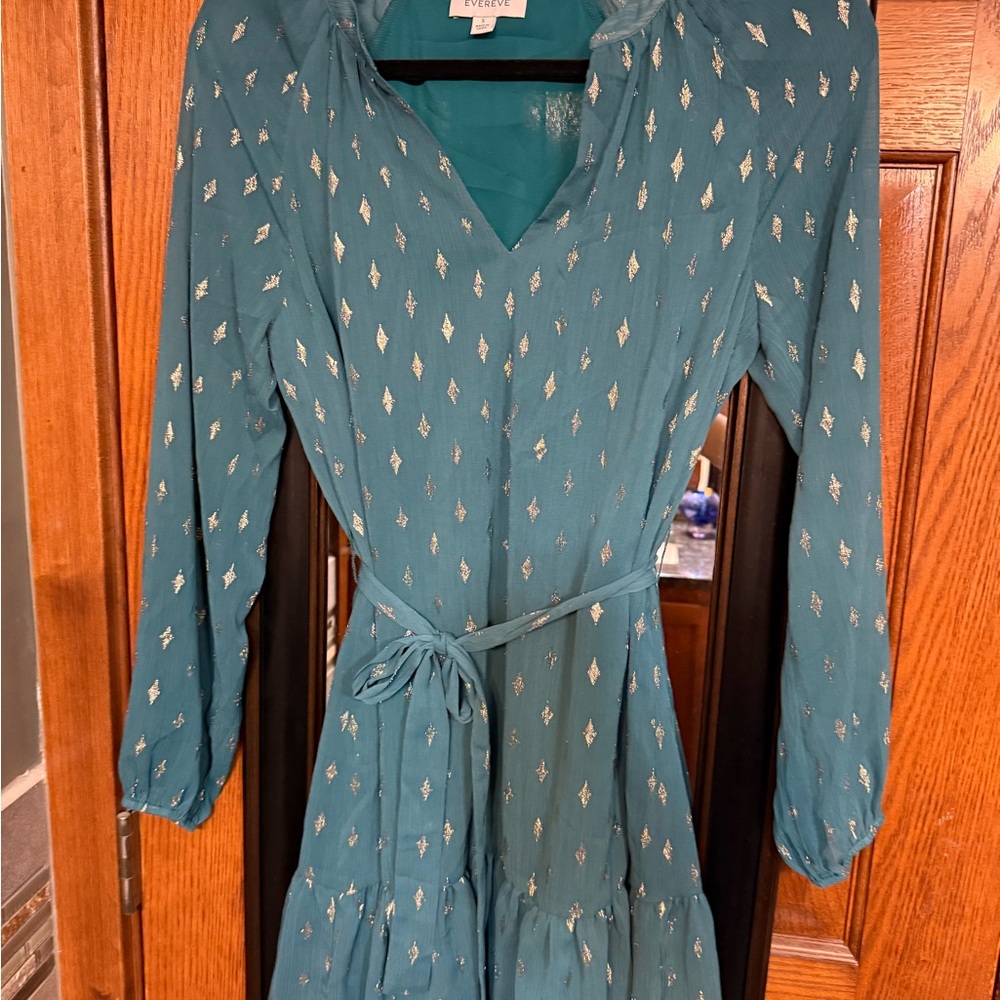Teal Long-Sleeve Dress